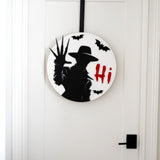Freddy “Hi” Wooden Door Sign – Horror Movie Halloween Decor | Laser Cut 3D Design