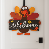 Thanksgiving Turkey “Welcome” Wooden Door Sign