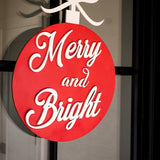 Merry & Bright Wooden Ornament Sign