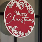 Handcrafted 20x20 Wooden Merry Christmas Sign – Red & White Holiday Door or Wall Decor