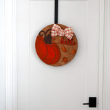 Hello Pumpkin Wooden Door Sign – Fall Front Porch Décor | Laser Cut Autumn Sign with Bow