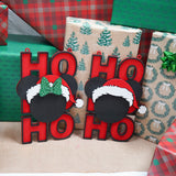 HO HO HO Magic Ears Santa – Holiday Wooden Sign