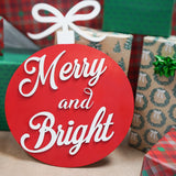Merry & Bright Wooden Ornament Sign