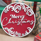 Handcrafted 20x20 Wooden Merry Christmas Sign – Red & White Holiday Door or Wall Decor