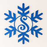 Blue Snowflake Wooden Wall Sign – 25x25” ¼” Plywood Winter Décor