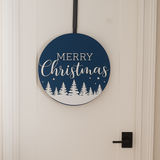 Winter Night Merry Christmas Wooden Sign