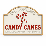 Old Fashioned Candy Canes Wooden Christmas Sign – Vintage Farmhouse Holiday Decor, Peppermint Wall Sign