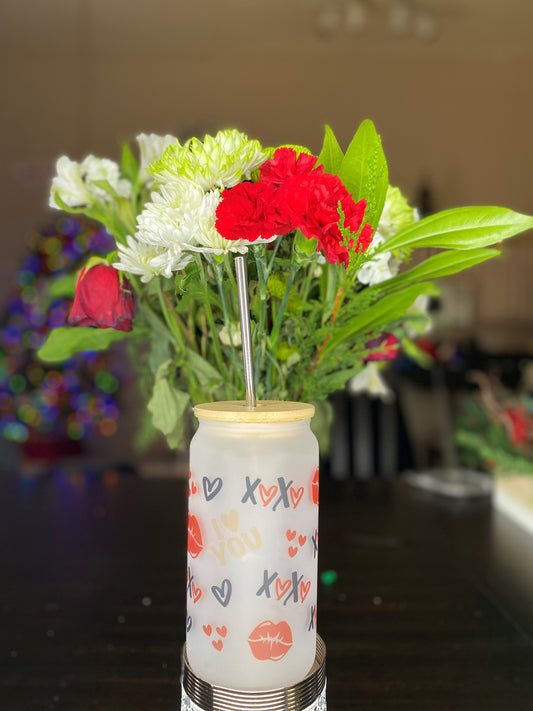 XOXO Frosted Glass Tumbler